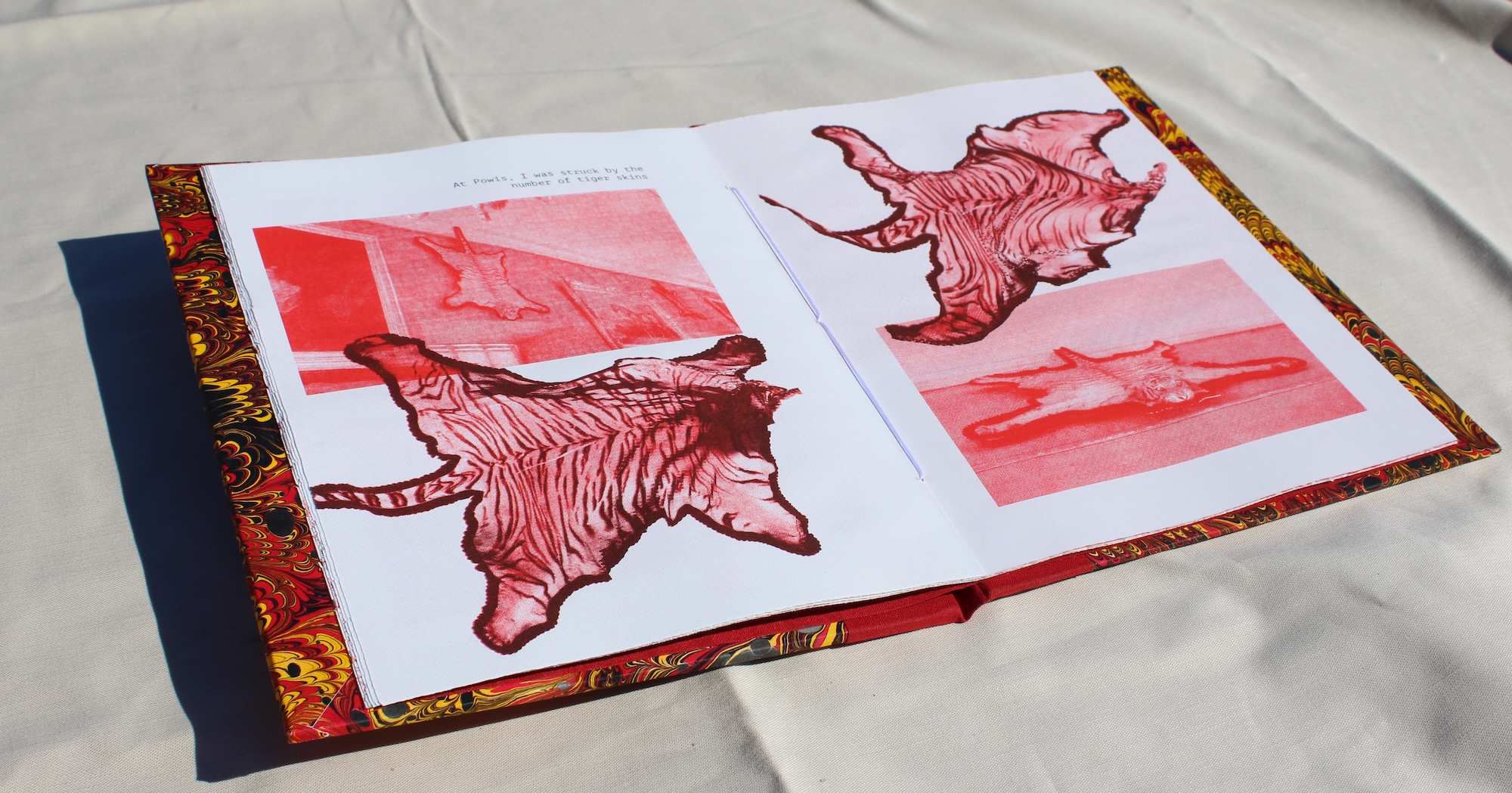 red photos of tiger skins from powis